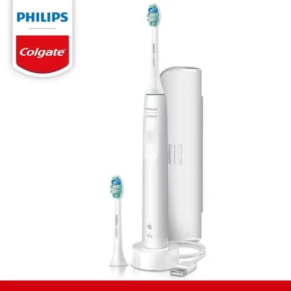 Kit completo da escova Philips Colgate Sonic Pro 35 com refil, estojo e base de carregamento